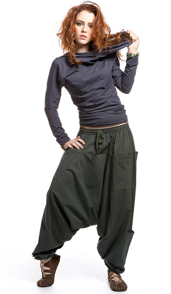 Восточные штаны с заниженной мотней