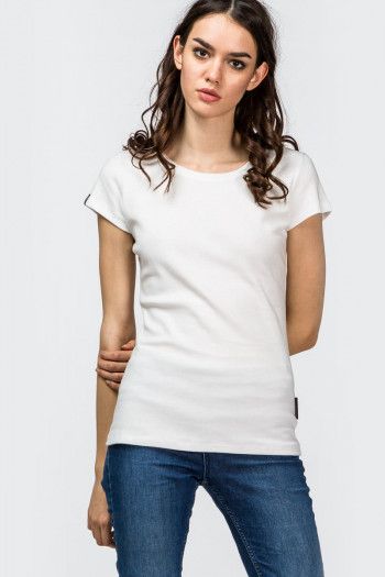 Однотонная белая футболка Агастья