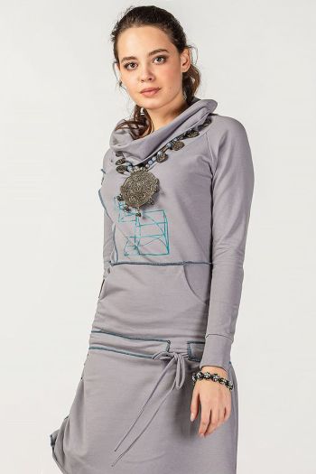 Серое женское платье Багдад