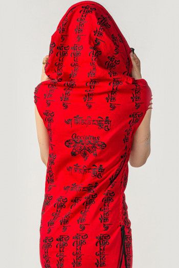 Красное мини платье Ом