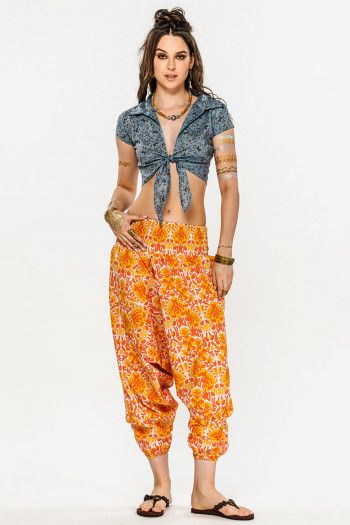 Женские штаны алладины из хлопка «Камбоджа»