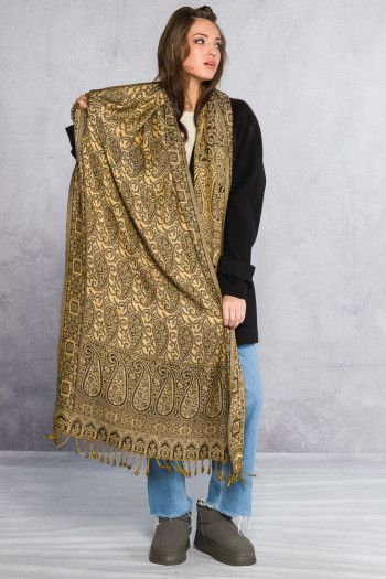 Женский тонкий шарф палантин с восточным узором «Руркелла»