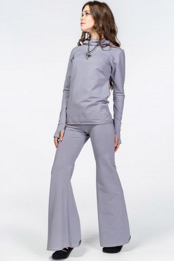 Утепленные брюки серого цвета